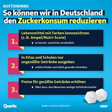 Maßnahmen gegen Zuckerkonsum: Ampel-System/Zuckersteuer