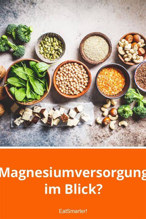 Magnesiumtabletten und Lebensmittel mit Magnesium