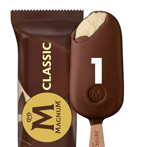 Magnum Eis am Stiel mit weißer Schokolade und Nussstückchen