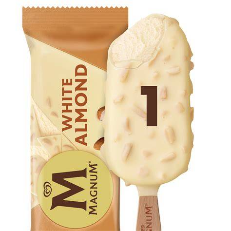 Magnum White Chocolate Almond Stange mit Mandeln