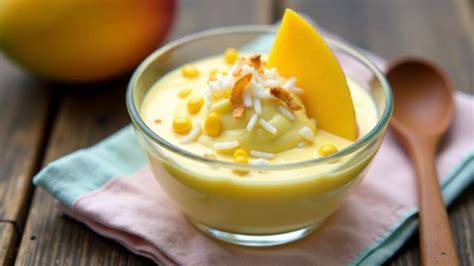 Maispudding in Dessertförmchen, garniert