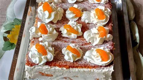 Mandarinen Sahne Quark Torte Zutaten und fertige Torte