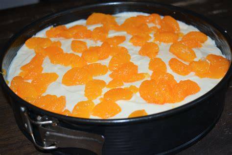 Mandarinen auf Schmand Frischkäse Kuchen