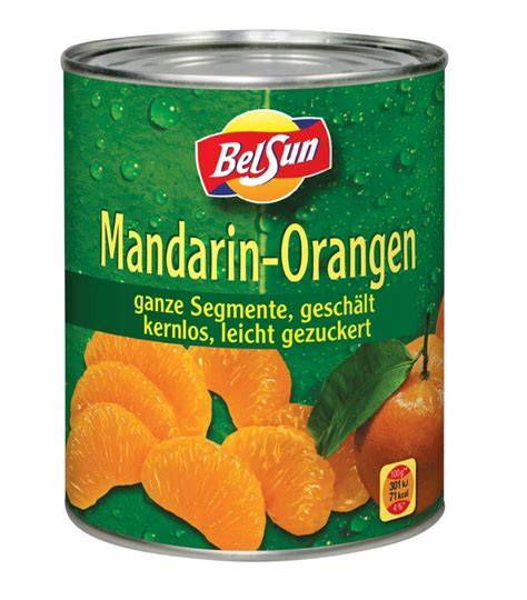 Mandarinen und Dosenfrüchte
