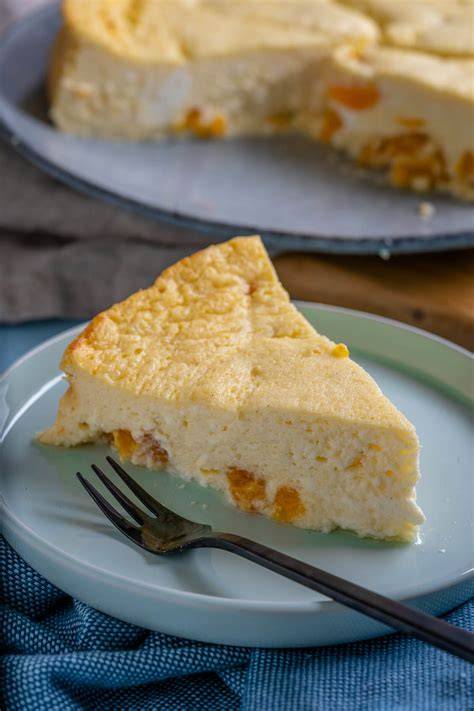Mandarinen-Quarkkuchen ohne Boden mit Tortenguss