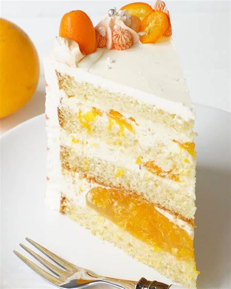 Mandarinen-Torte aufgeschnitten, Anschnitt