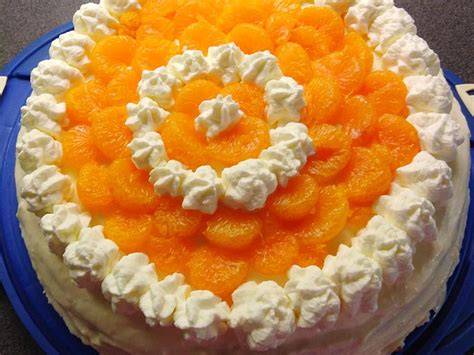Mandarinenstücke in einer Käsesahnecreme