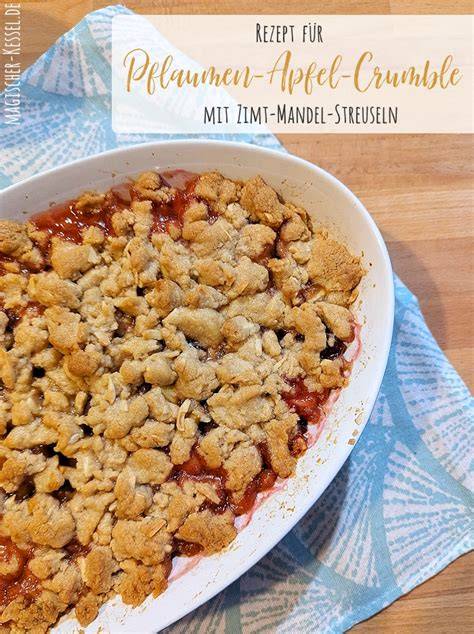 Mandel-Pflaumen-Apfel-Kuchen mit Streuseln