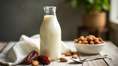 Mandelkerne und Datteln für Mandelmilch