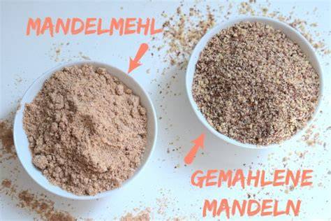 Mandelmehl und gemahlene Mandeln als Zutat