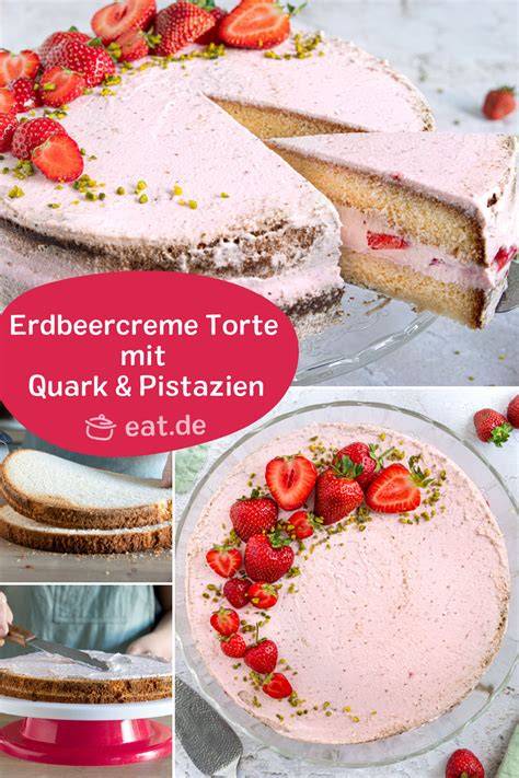 Mango- und Erdbeercreme in der Torte geschichtet