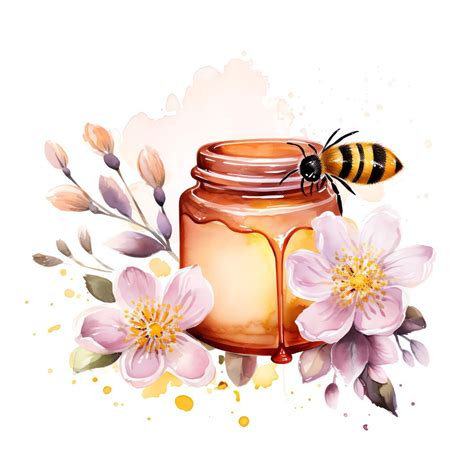 Manuka-Blüten und Honigglas