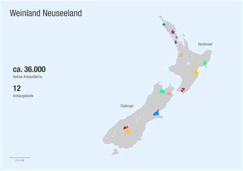 Mapa: Anbaugebiete der Manuka-Pflanze in Neuseeland