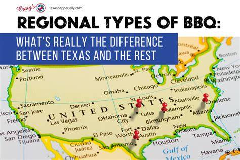 Mappe USA BBQ-Regionen (Kansas City, Texas, Carolina)