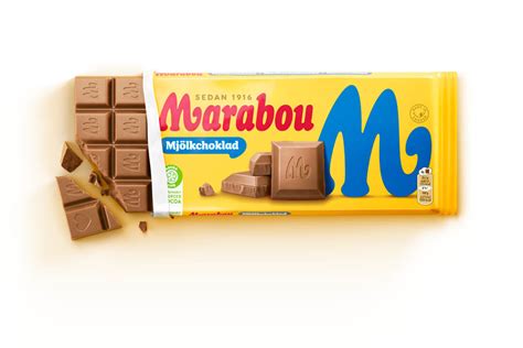 Marabou Markenauftritt und Typografie (Mjölkchoklad-Tafel)