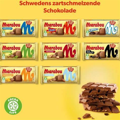Marabou weiße Schokolade Tafel und klassische Verpackung