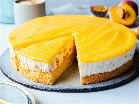 Maracuja Torte als Kühlschrankkuchen, Anschnitt