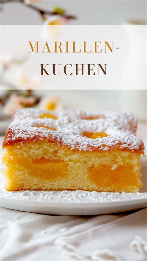 Marillenkuchen mit Staubzucker bestreut und serviert
