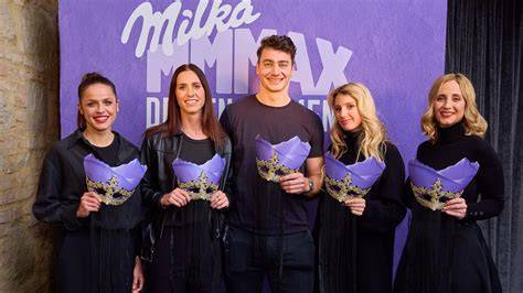 Markenbotschafter von Milka mit ihren Lieblingsschokoladen