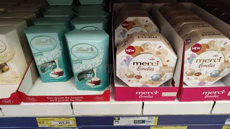 Markenpralinen: Ferrero, Lindt, Merci, Milka