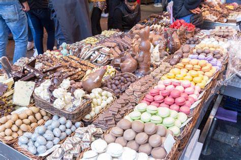 Marktstand von Wohlfarth Schokolade in der Markthalle 9
