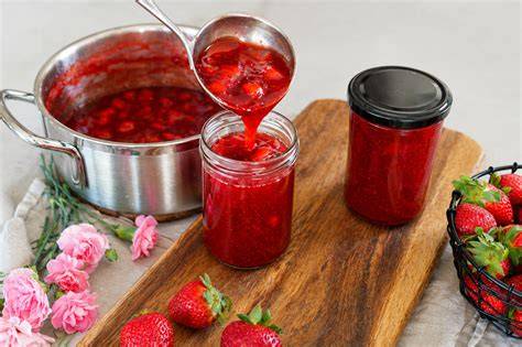 Marmelade heiß in Gläser füllen