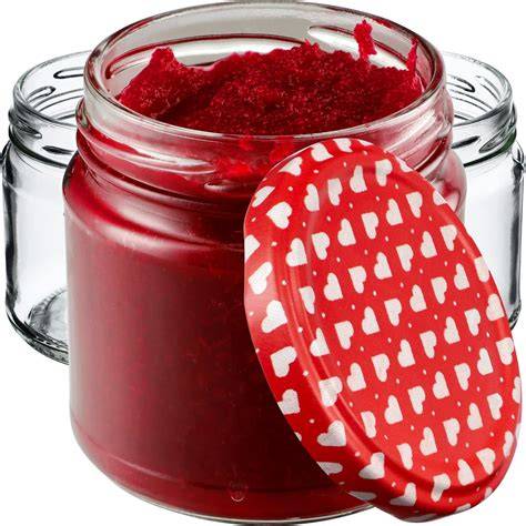 Marmeladengläser mit verschiedenen Sorten