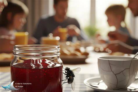 Marmeladenglas auf Frühstückstisch