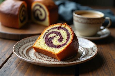 Marmorkuchen auf einer klassischen Kaffeetafel