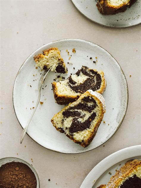 Marmorkuchen-Aufbauschema mit Tipps für Muster im Teig