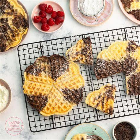 Marmorwaffeln im Mini-Waffelblech, Schachbrett-Muster