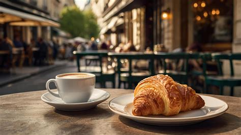 Maronencreme mit Croissant und Café au Lait