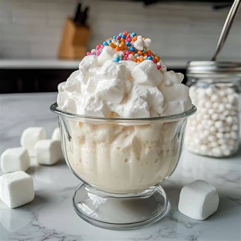 Marshmallow Fluff in Schüssel mit Vanille-Aroma