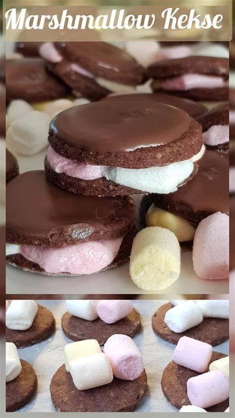 Marshmallow-Kekse mit Marmeladenkern