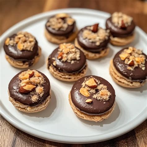 Marzipan Makronen auf einem weihnachtlichen Plätzchenteller