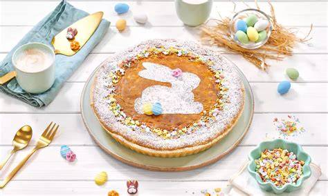 Marzipan Osterkuchen auf einer Festtafel