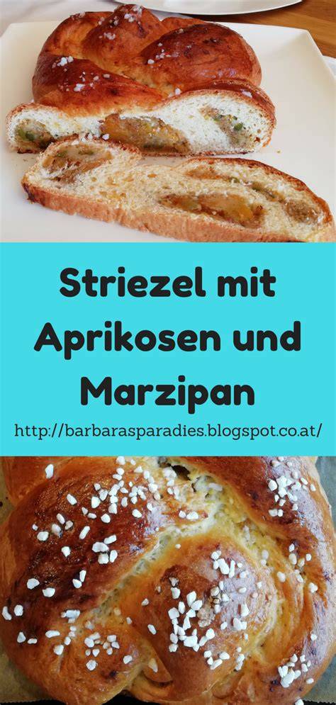 Marzipan Striezel mit Zuckerguss und Mandeln verzieren