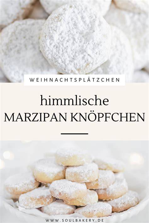 Marzipan-Knöpfchen im Puderzucker