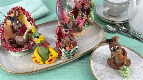 Marzipanfiguren nach dem Trocknen stabil und bereit zum Dekorieren