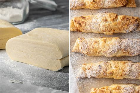 Marzipanstangen vor und nach dem Backen