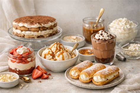Mascarpone und Magerquark für cremige Desserts