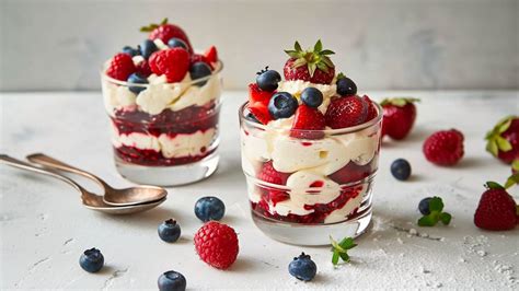 Mascarponecreme mit frischen Beeren und Pistazien