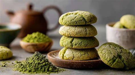 Matcha Cookies frisch aus dem Ofen