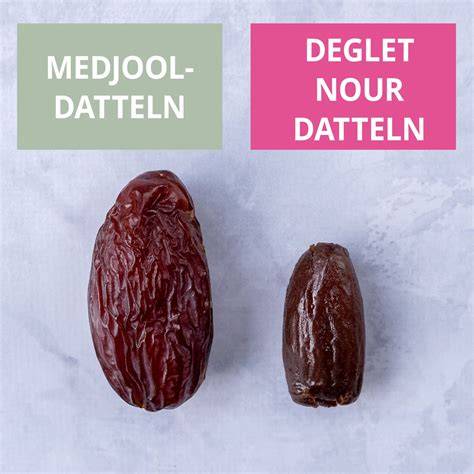 Medjool und Deglet Nour Datteln - Vergleich