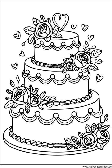 Mehrstöckige Hochzeitstorte zum Ausmalen