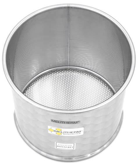 Melitherm-Aufbau: Edelstahlgefäß, Siebboden, Heizspirale, Sieb