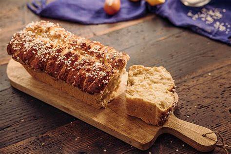 Memminger Zuckerbrot im Anschnitt, Kruste mit Hagelzucker