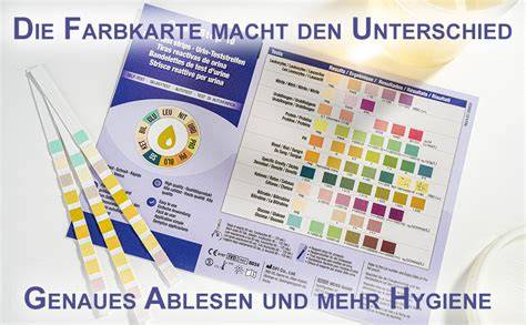 Mensch benutzt Urin-Teststreifen für Diabeteskontrolle