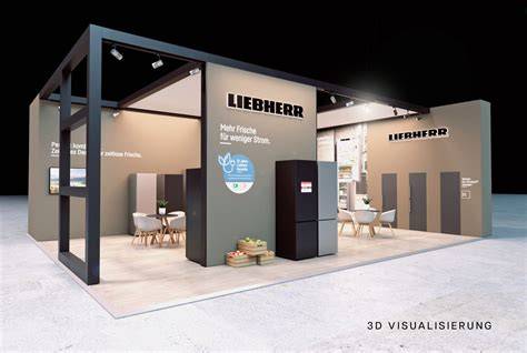 Messestand mit Backzubehör und Festtagsdekoration