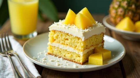 Mikado Torte mit Ananas als Dessert serviert auf einer festlichen Kaffeetafel